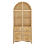 Jane 71 Inch Tall Arched Natural Rattan Bookshelf by Modway