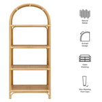 Celeste 67 Inch Tall Arched Natural Rattan Bookshelf by Modway