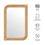 Corsica Curved Rectangle Rattan Wall Mirror by Modway