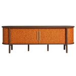 Coralie Curved 71" Vegan Leather Oval TV Stand by Modway