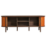 Coralie Curved 71" Vegan Leather Oval TV Stand by Modway