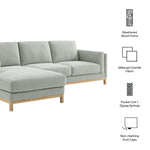 Roscoe Left-Facing Fabric Sectional Sofa with Chaise by Modway