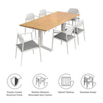 Aeris 7-Piece Outdoor Patio Aluminum Dining Set by Modway