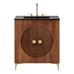 Vernon 30" Fluted Wood Bathroom Vanity Cabinet with Sink
