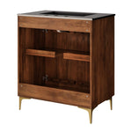 Vernon 30" Fluted Wood Bathroom Vanity Cabinet with Sink