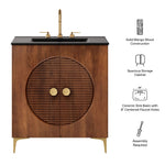 Vernon 30" Fluted Wood Bathroom Vanity Cabinet with Sink