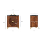 Vernon 30" Fluted Wood Bathroom Vanity Cabinet with Sink