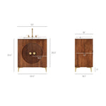 Vernon 30" Fluted Wood Bathroom Vanity Cabinet with Sink