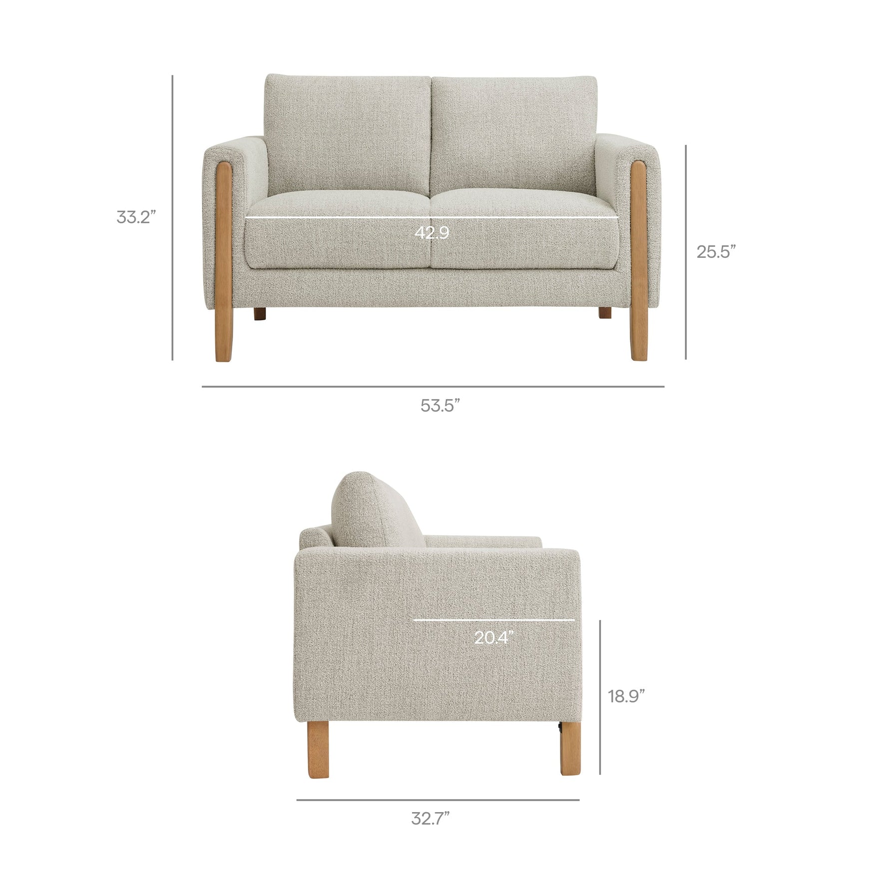 Hawken Boucle Fabric Loveseat by Modway
