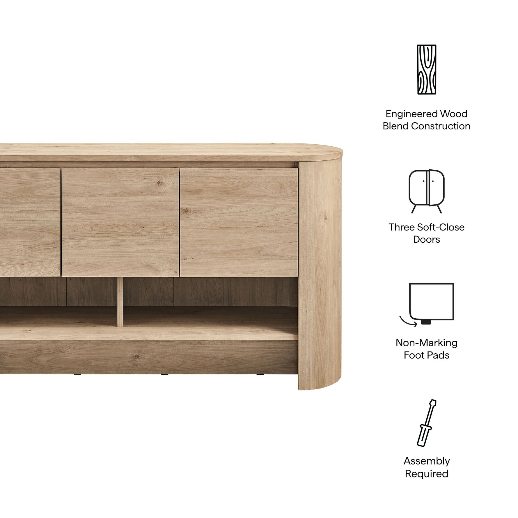 Duval 62 Inch Oval Sideboard by Modway