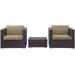 Burrow 3 Piece Outdoor Patio Sofa Set by Modway