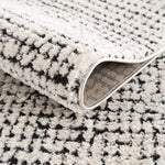 Keita Cream & Black Grid Plush Rug