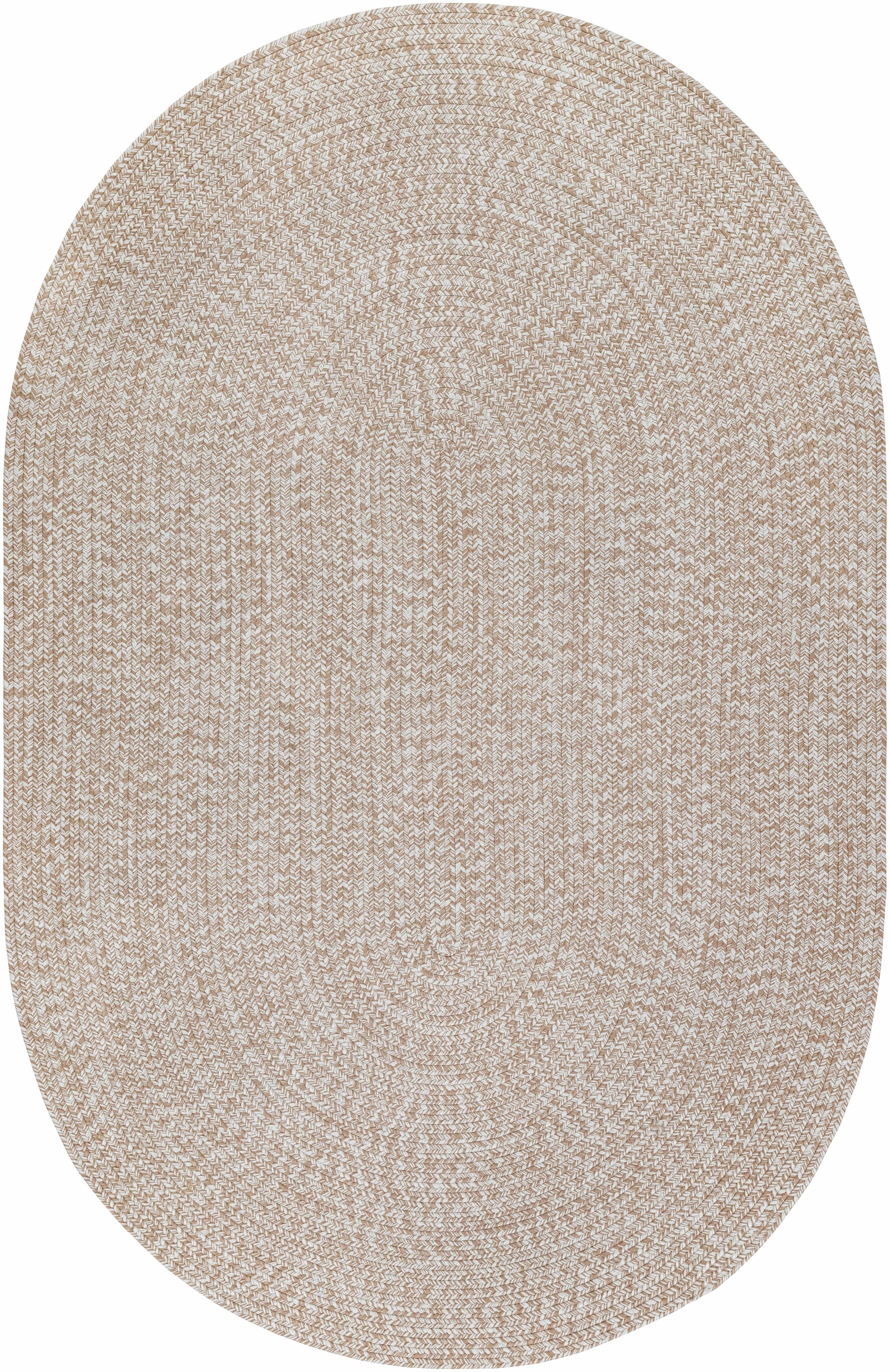 Cream Braided Faux Jute Outdoor Rug