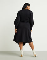 Banded-Waist Midi Dress