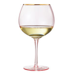 Palazzo Stemmed Wine Glassware, Set of 2, Pink