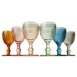 Tonal Hobnail Goblet, Stemmed Wine Glassware, Set of 6