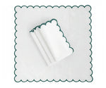 Green scallop napkins