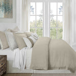 HiEnd Accents Hera Washed Linen Flange Duvet Cover Set; 3PC