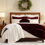 HiEnd Accents Stella Faux Silk Velvet Double Box Stitch Modern Rustic 3 Piece Quilt Set