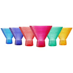 Madrid Acrylic Martini Hobnail Glassware, Set of 6