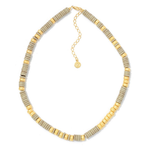 MAYAMAR "Anion" & Drum Bead 15" Choker Necklace w/ 2.75" Extender