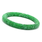 Dallas Prince Carved Jade Choice of Size Slip-on Bangle Bracelet