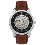 Thomas Earnshaw Men's Radius Skele 45mm Black Dial Leather Watch