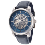 Thomas Earnshaw Men's Radius Skele 45mm Black Dial Leather Watch