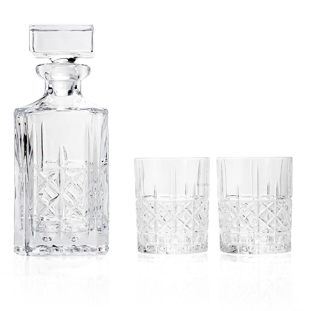 Marquis by Waterford Brady 32 oz Decanter & Set of 2 (11 oz) Double Old Fashioned Glasses