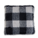 At Home w/ Jorge Perez 17" Square Buffalo Plaid Faux Fur Pillow