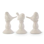 At Home w/ Jorge Parez Assorted Cream Ceramic Birds on Pedestal