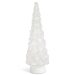 At Home w/ Jorge Parez Choice of Size Clear Glass Flocked LED Tree