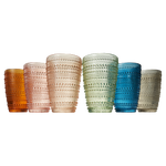 Tonal Hobnail Highball Glassware, Set of 6