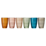 Tonal Hobnail Highball Glassware, Set of 6