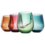Eze Acrylic Stemless Wine Glassware, Set of 4