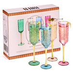 Duomo Champagne Flute Glassware, Set of 4