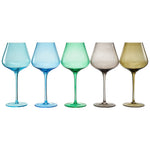 Stagioni Stemmed Wine Glassware, Rocky Mountains, Set of 5