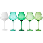 Stagioni Stemmed Wine Glassware, Thai Islands, Set of 5