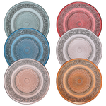 Tonal Vintage Glass Plate, Set of 6