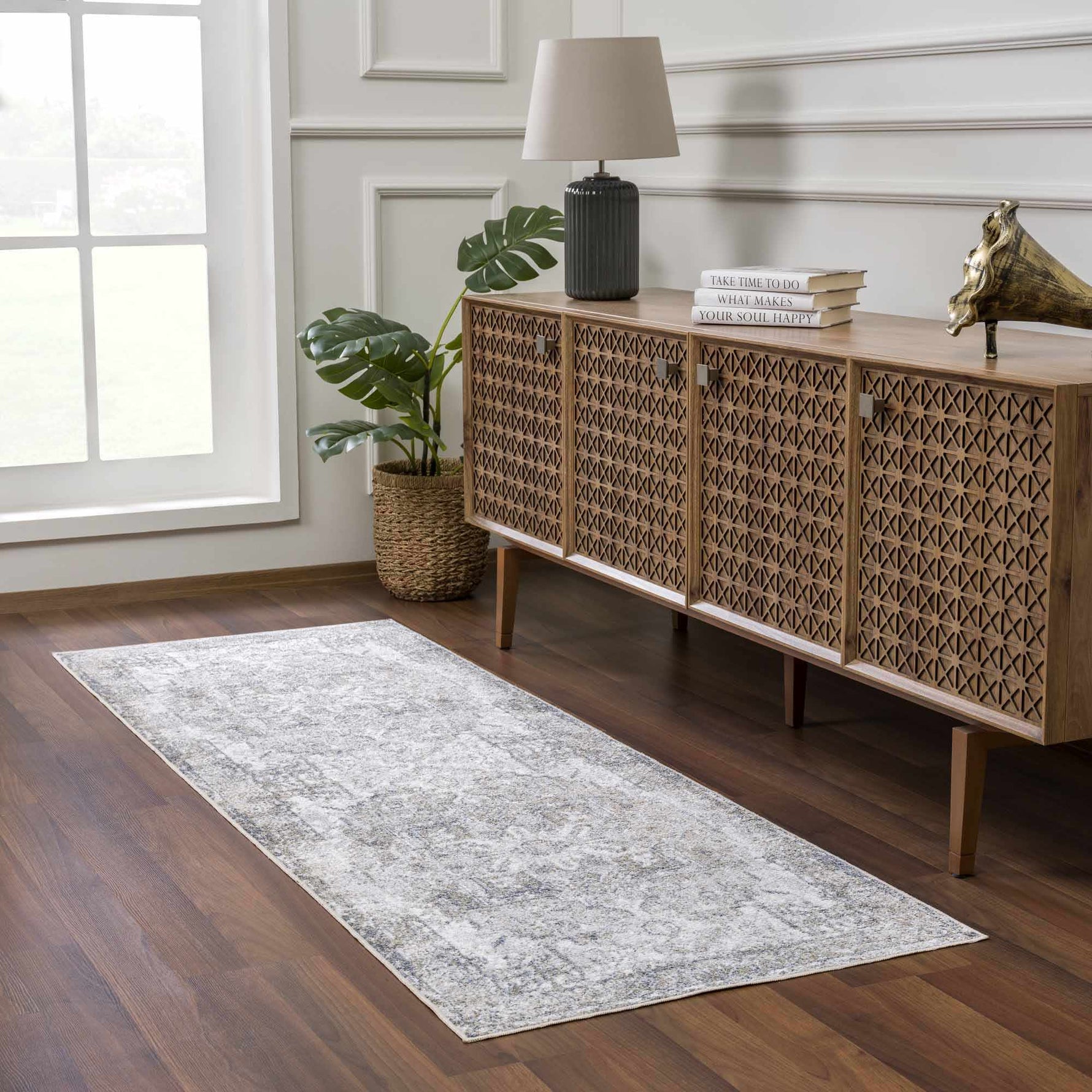 Hera Olive Boutique Washable Rug