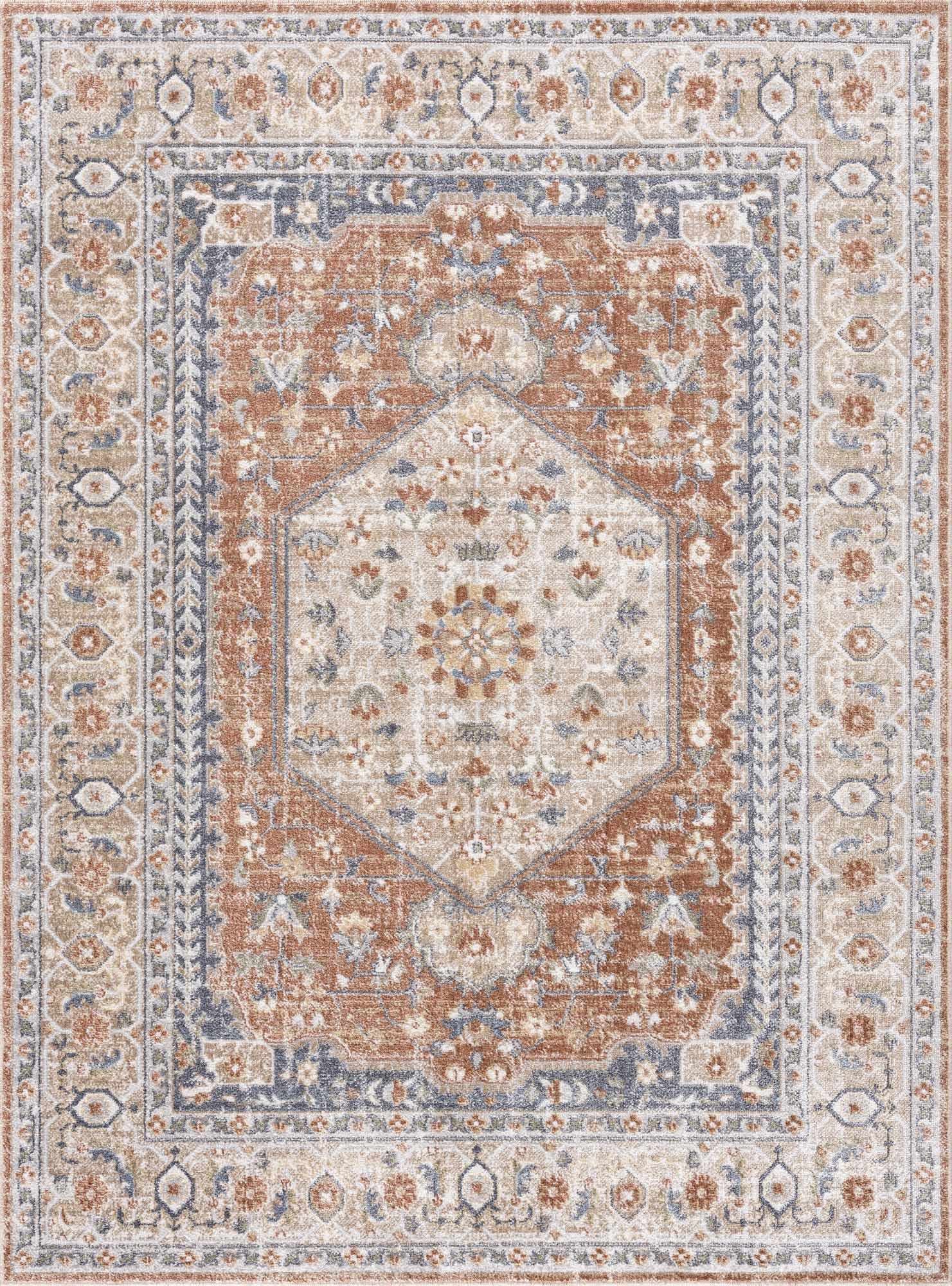 Gael Rust Boutique Washable Rug - Clearance