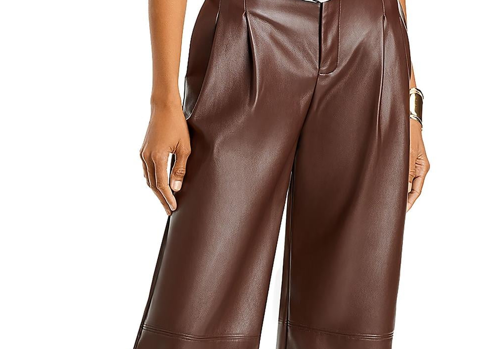 Line & Dot Halle Faux Leather Pants Brown