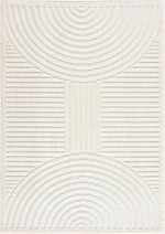 Deron White Washable 3D Rug