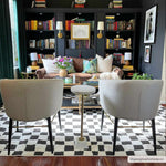 Lajos Black & White Checkered Plush Rug