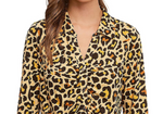 Single Thread Ruched Front Shirt Animal Print