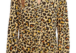 Single Thread Ruched Front Shirt Animal Print