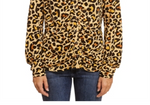 Single Thread Ruched Front Shirt Animal Print