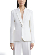 Lafayette 148 New York Peak Lapel Button Blazer White