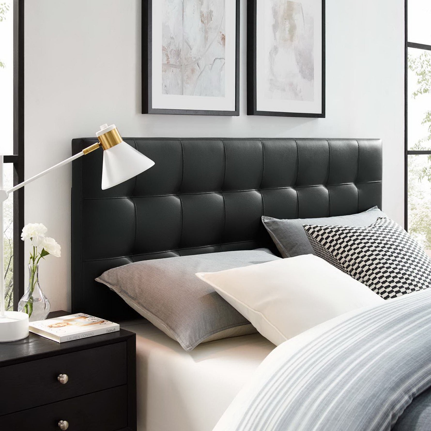 Lily Upholstered Vinyl Full Headboard by Modway