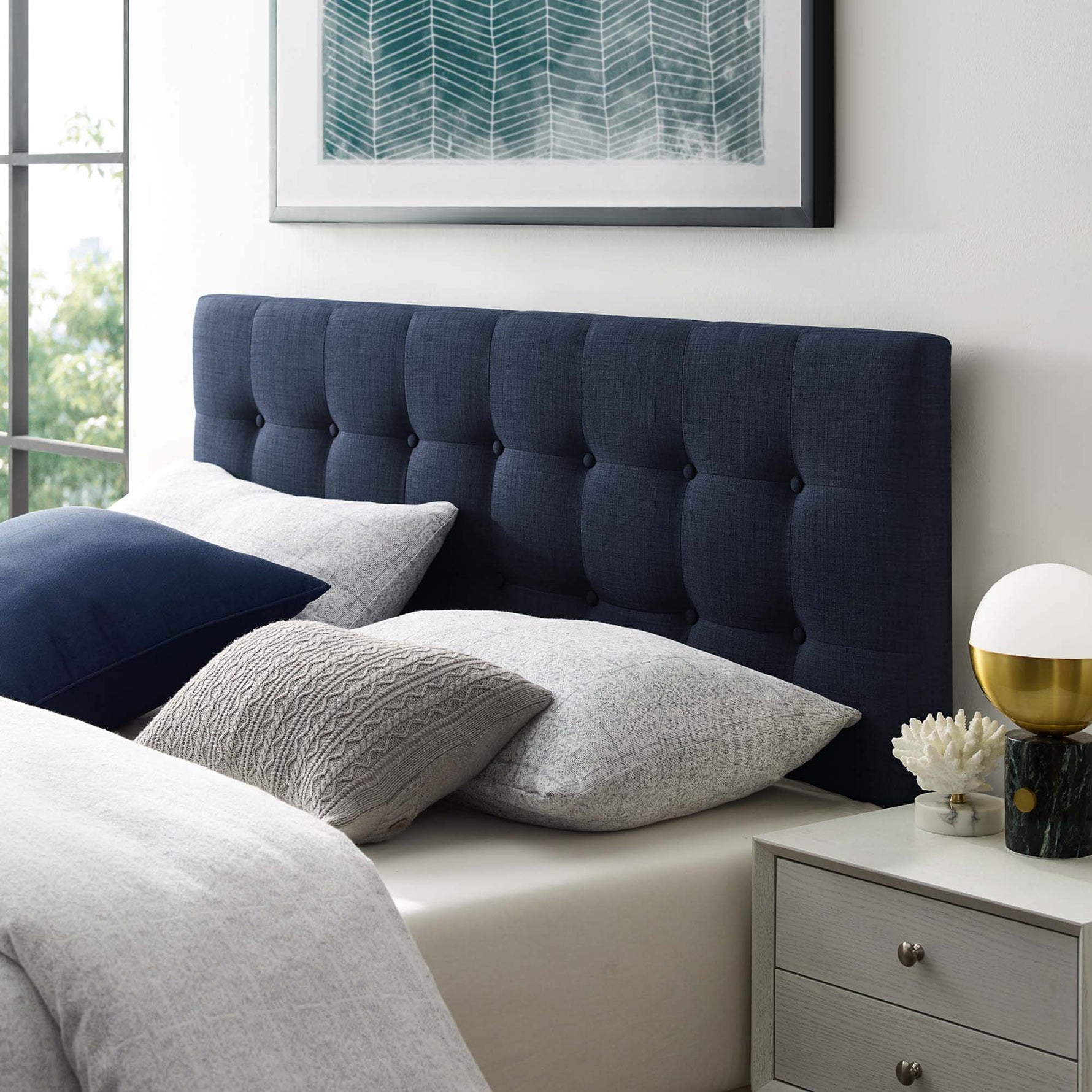 Emily Upholstered Fabric Queen Headboard by Modway